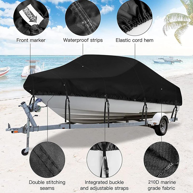 Custom 30ft Universal Waterproof V-Hull Ski Marine Trailerable Boat Cover New Condition with Dust Protection Features