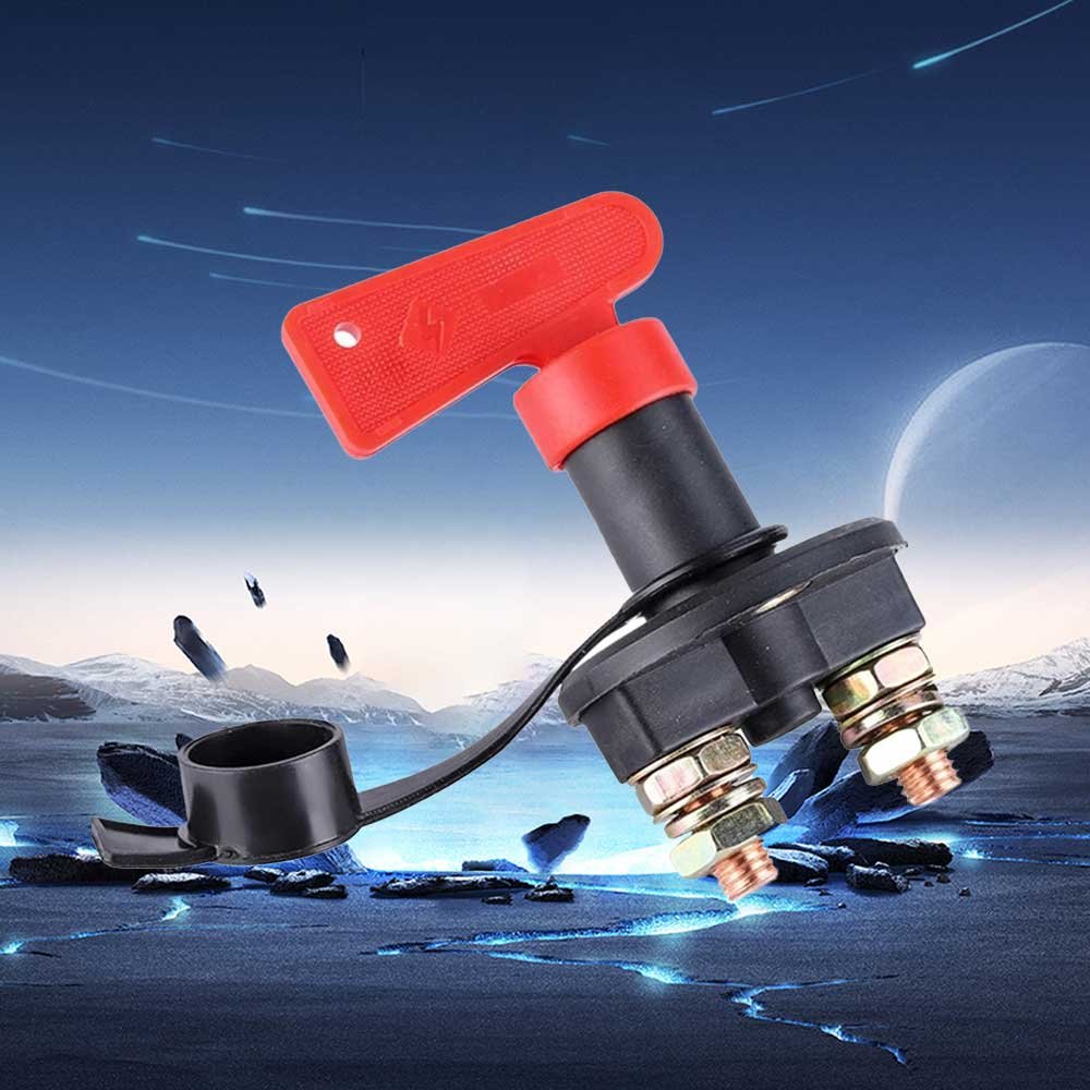OSWELL Switch Battery Isolator Cut Power Kill Switch 400A 24V Heavy Duty with Key Waterproof Cover Battery Isolator Switch