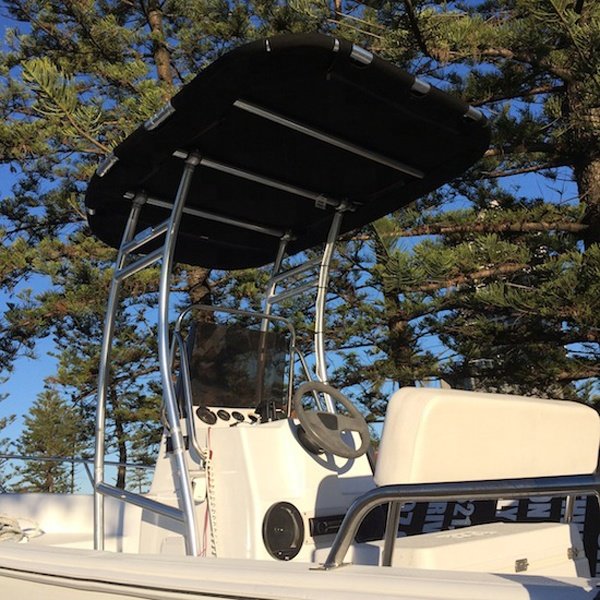 Dolphin Pro Plus T-TOP Boat T Top With Black Canopy Fit Small to Medium Size Boat