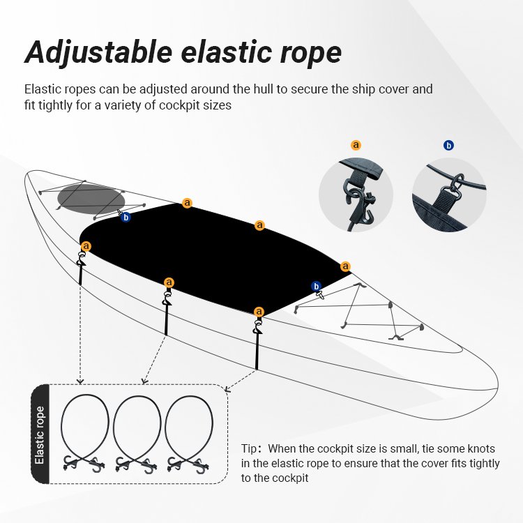 STARRYHEART 600D/900D Polyester Boat Cover Kayak Front Seat Cover Kayak Cockpit Cover
