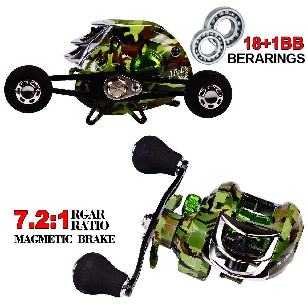 Metal Baitcasting Fishing Reel 18+1 BB Ratio 7.2:1 Sea Fishing Gear Saltwater Fishing Reels