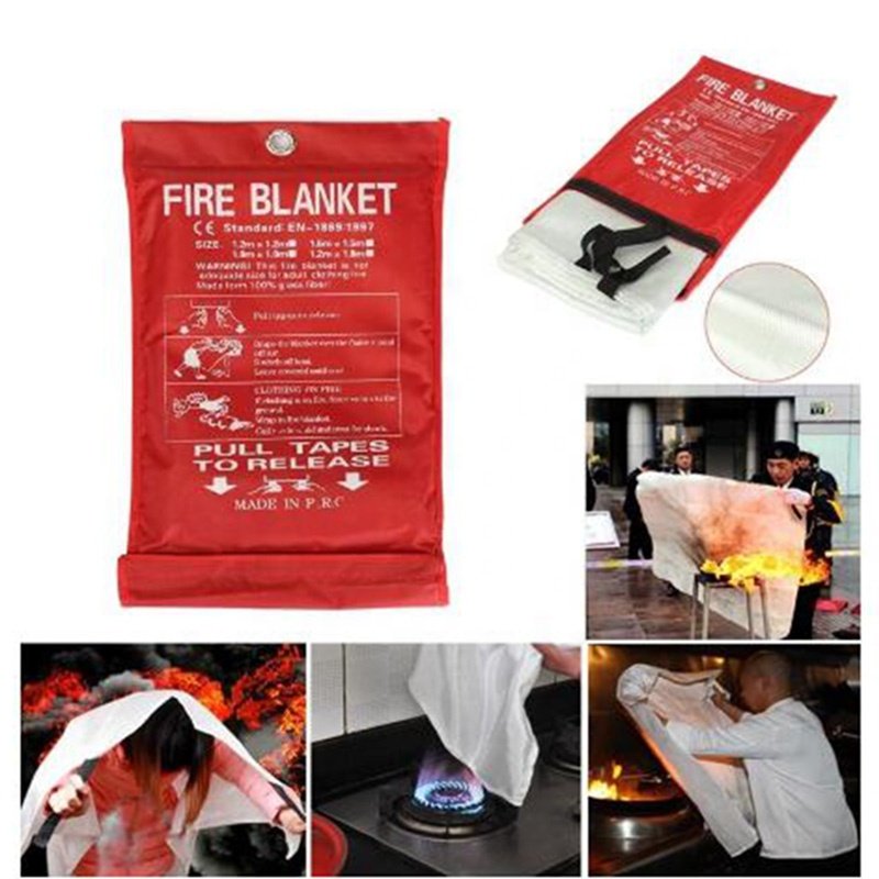 1M X 1M Sealed Fire Blanket Home Safety Fighting Fire Extinguishers Tent Boat Emergency Survival Safety Cover
