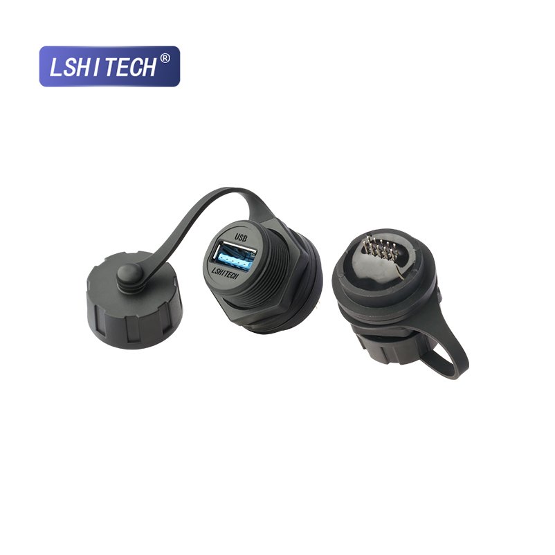 Lshitech USB Terminal USB3.0 Wire Connector Car Mount Dash Flush Waterproof Extension Cable