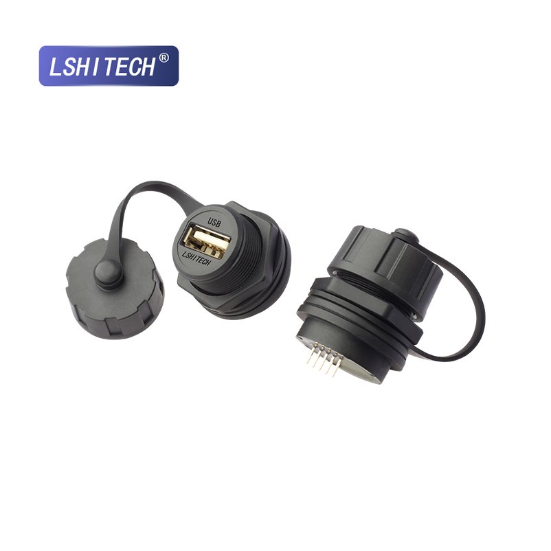Lshitech USB Terminal USB3.0 Wire Connector Car Mount Dash Flush Waterproof Extension Cable
