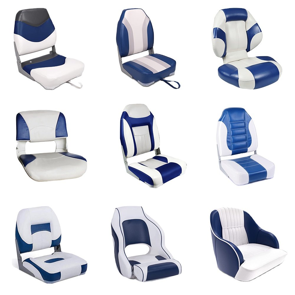 Manufacturer Low Price Bass Boat Seat Fold High Back Jet Boat Chair Marine Seats Waterproof Speed Pontoon Boat Seat for Fishing