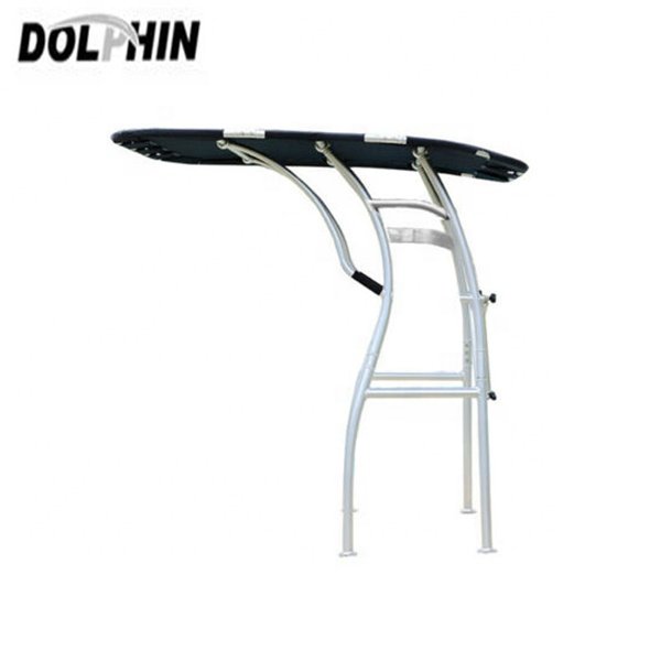 Dolphin Pro3 Extreme Heavy Duty Center Console Boat T Top Anodized Frame W/ Black Canopy Marine Bimini Top