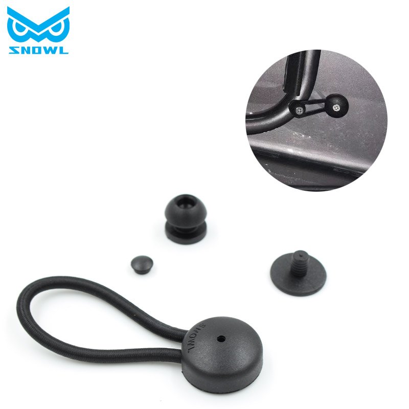 SNOWL Boat Accessories Stayput Bungees/Shock Cord Fasteners Black with White Surface Attachment