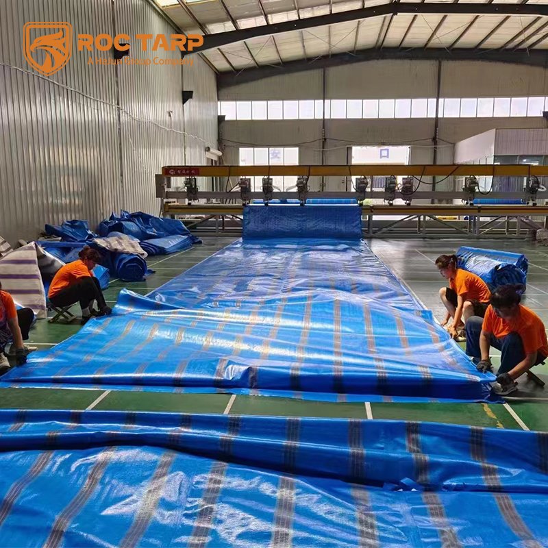 Factory Customized PE Tarpaulin Double Waterproof Silver Blue Plastic Tarp Truck Cover Garden Agriculture Tarpaulin