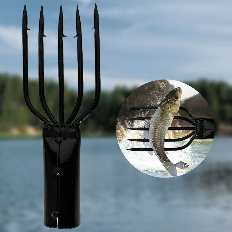 Fishing Spear 5 Prong Spearhead Fork Harpoon Tip with Barbs Diving Spear Gun Head Fishing Tools, Free Shipping GHMY