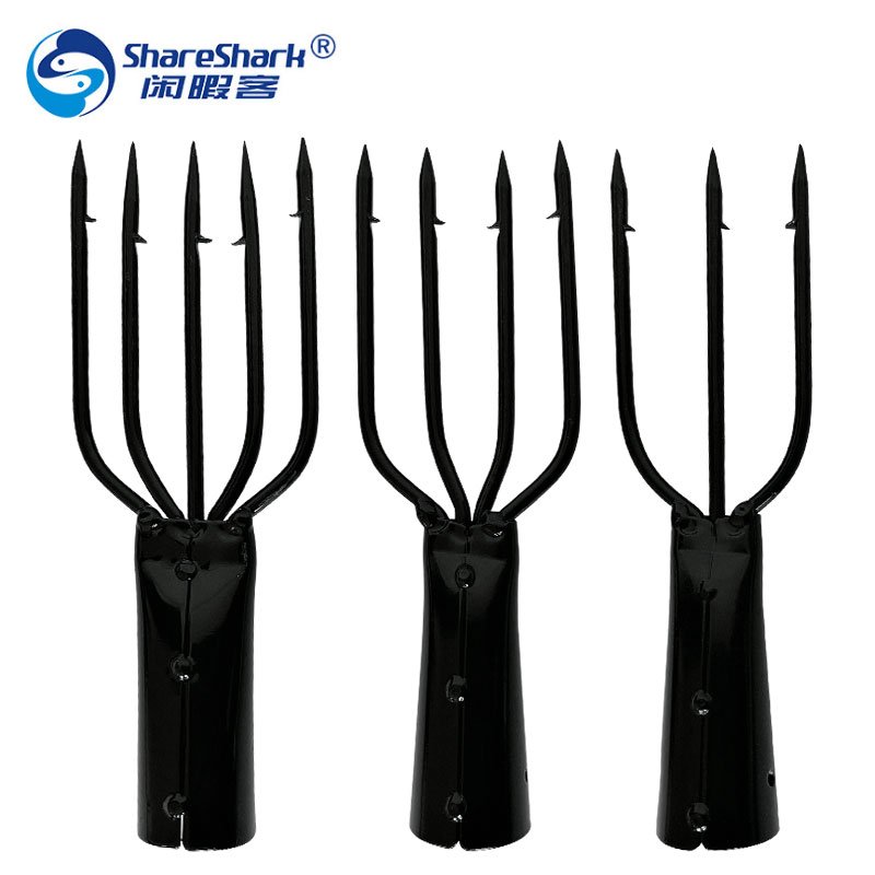 Fishing Spear 5 Prong Spearhead Fork Harpoon Tip with Barbs Diving Spear Gun Head Fishing Tools, Free Shipping GHMY