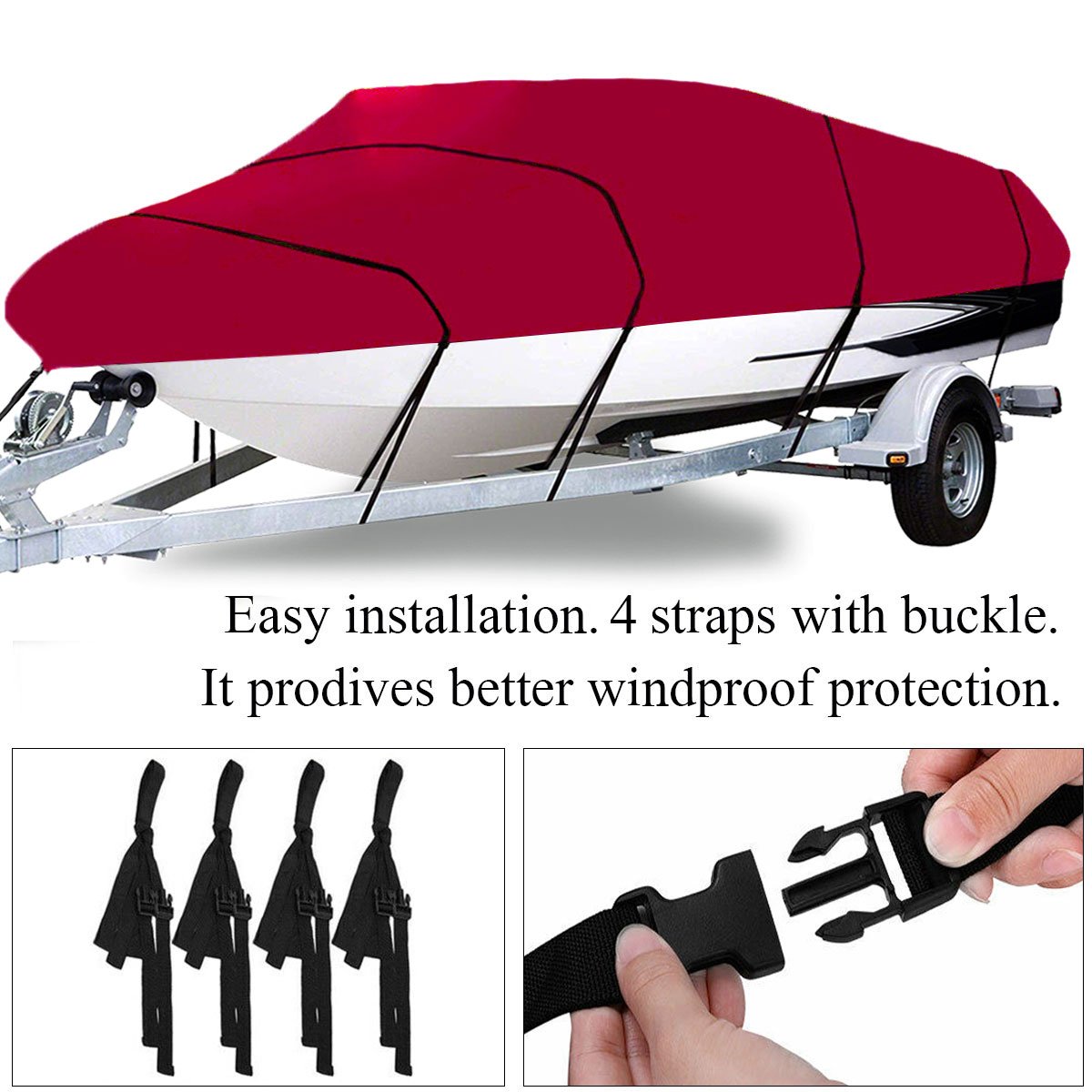 Customized 210D T Top Boat Roof Winter Cover Waterproof 30ft Large Rain Protection Cover for Boats
