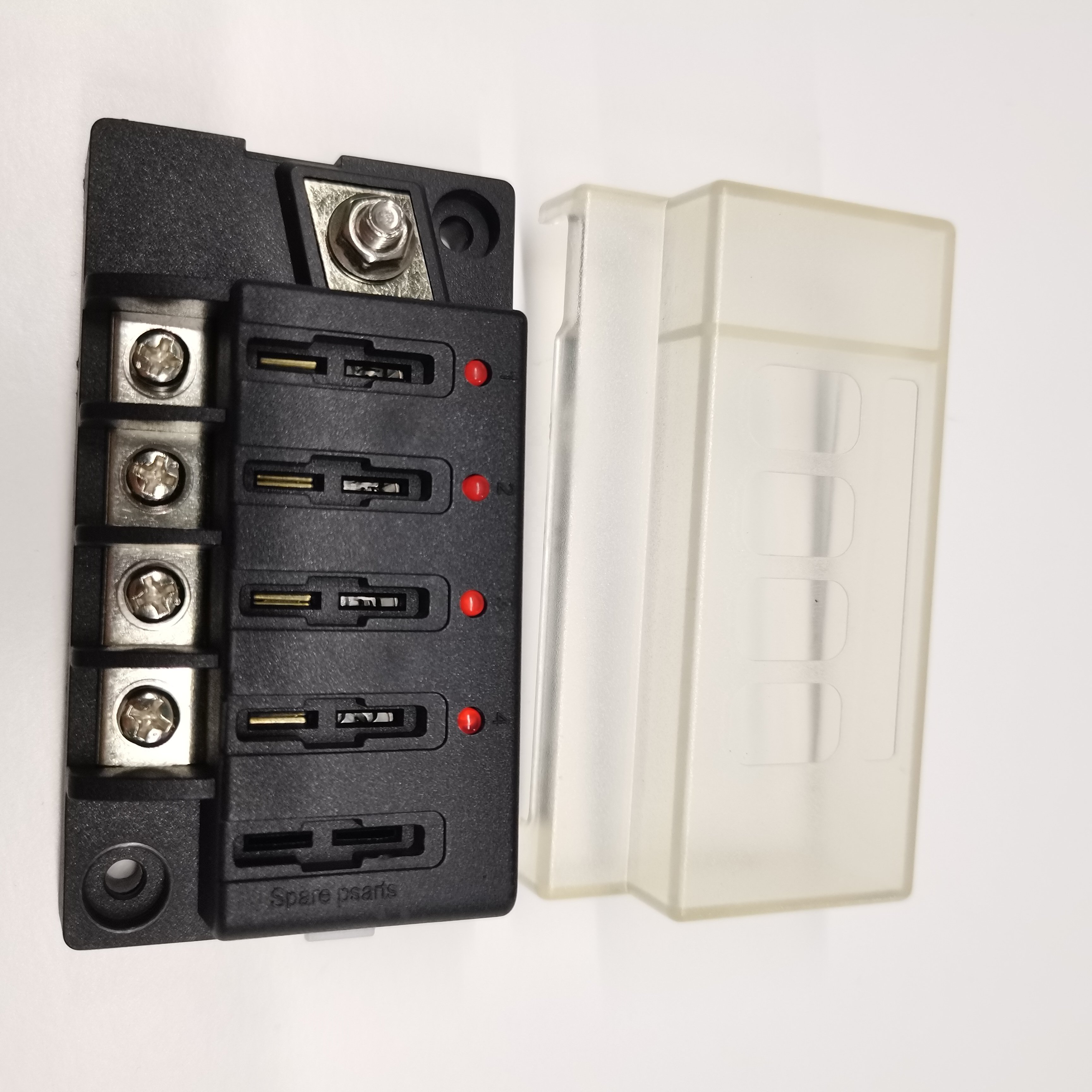 4 Way Single Side Circuit Boat Auto Atc Ato Blade Fuse Box Block Holder With Cover