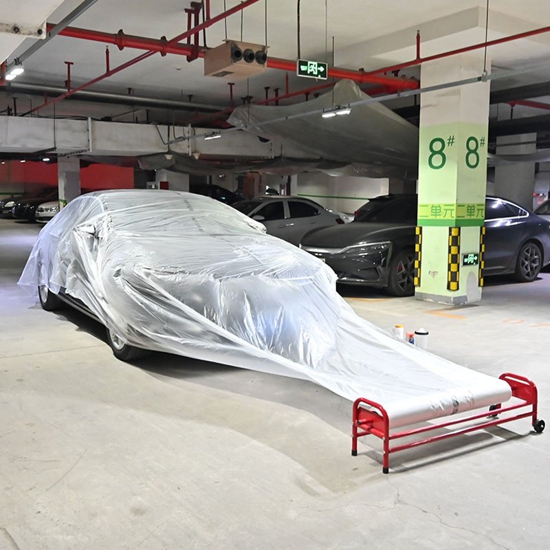 Car Body Paint Plastic Film Automotive Painting Masking Film Auto Refinish Over-spray HDPE Masking Film