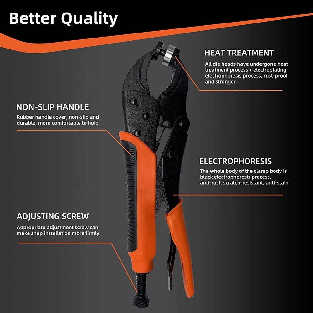 Heavy Duty Snap Fastener Tool Locking Pliers for Boat Cover Replacing Metal Snaps Canvas Sewing Tarps