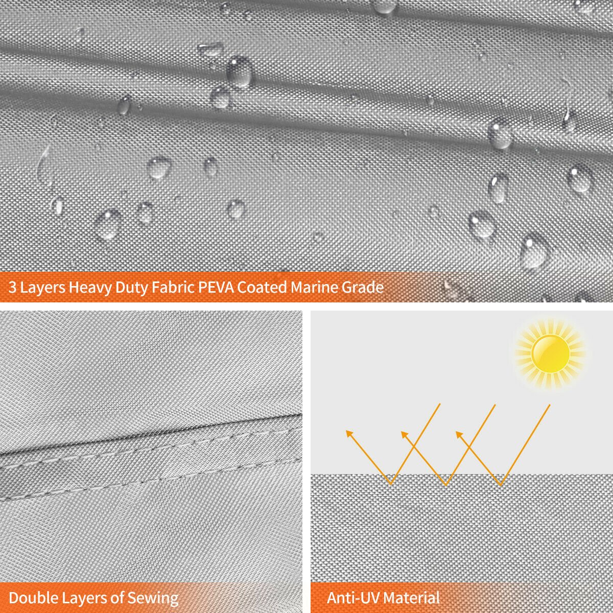 Lightweight Custom Made 17-19ft X 95" Beam Width Waterproof Boat Cover Yacht Cover