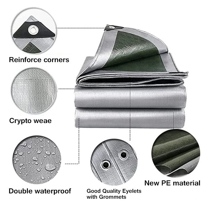 Heavy Duty Tarp Poly Pe Tarpaulin Reinforced Tent Car Boat