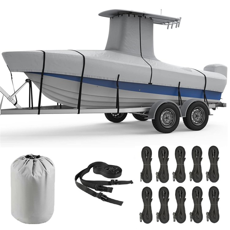 Custom Wholesale Waterproof Oxford 600D 210D 300D 420D Full Size Trailerable Center Yacht Boat Cover