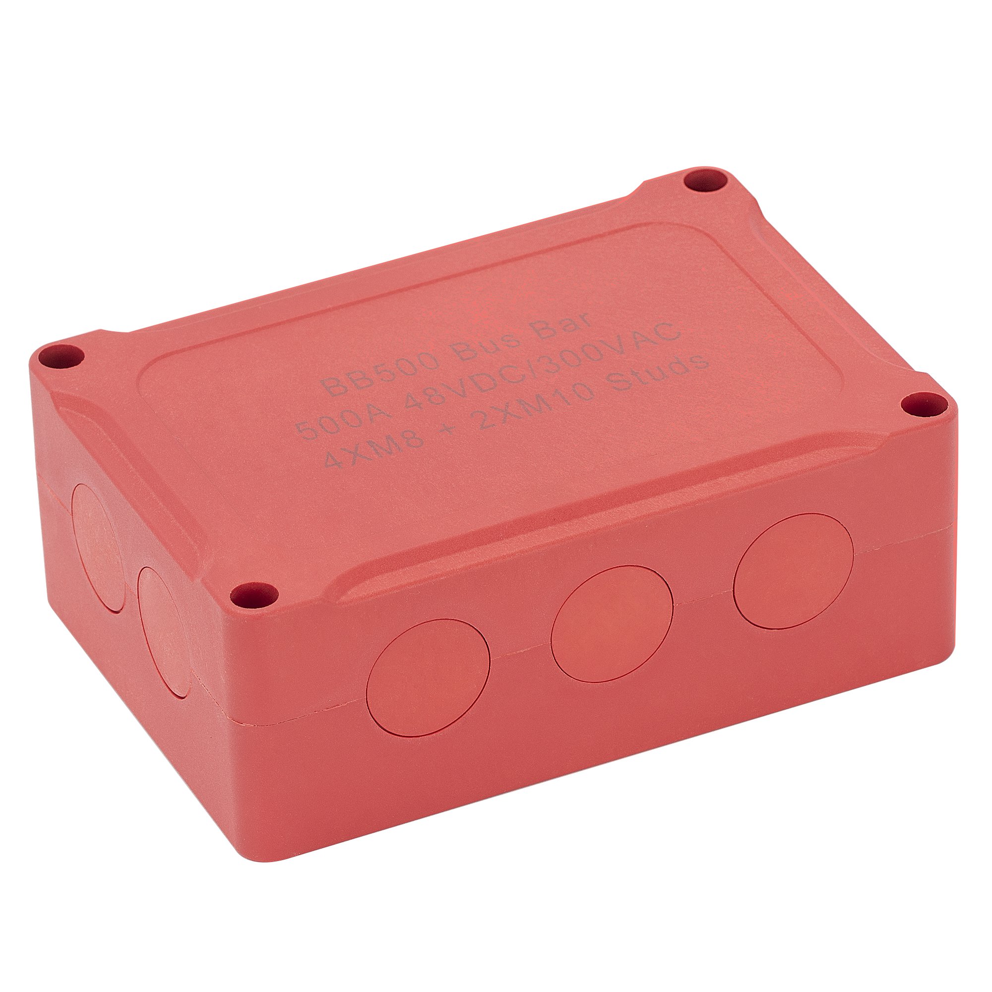 New Design 6 Studs 48V 500 AMP High Current Bus Bar Power Distribution Terminal Block Red Color With Plastic Cover for Car Boat