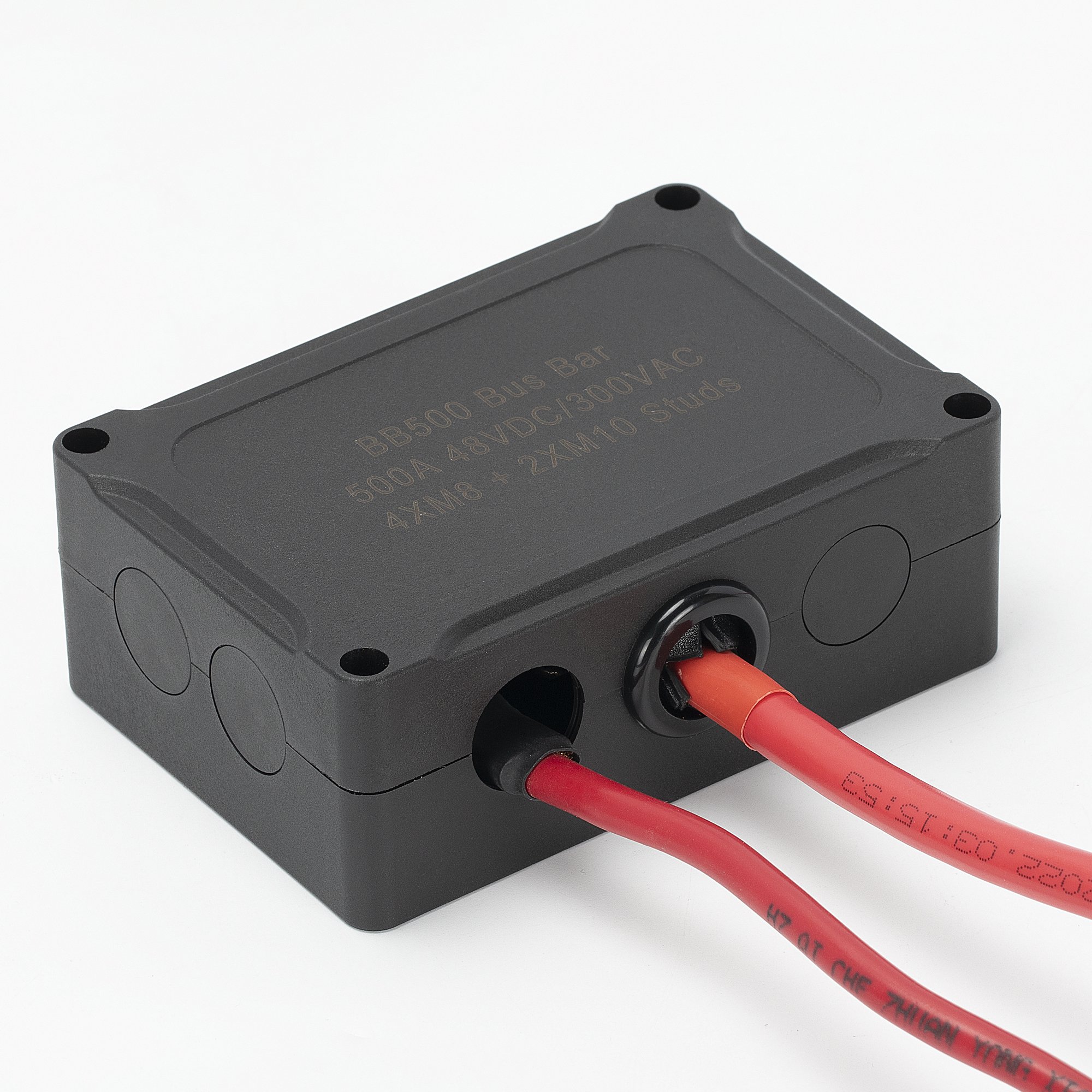 New Design 6 Studs 48V 500 AMP High Current Bus Bar Power Distribution Terminal Block Red Color With Plastic Cover for Car Boat