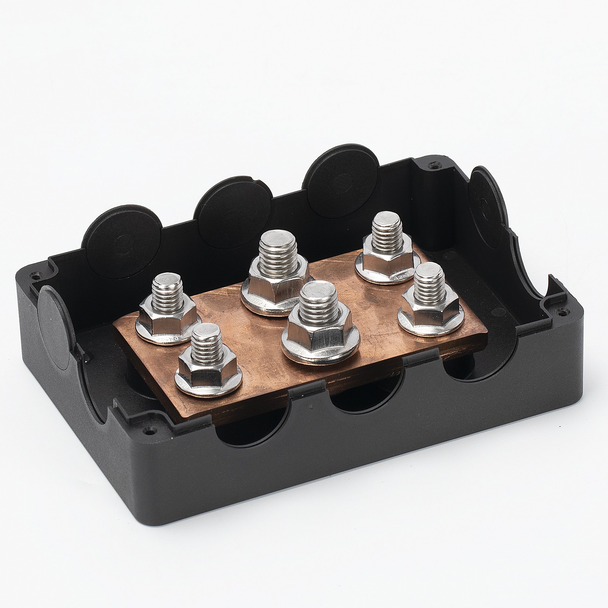 New Design 6 Studs 48V 500 AMP High Current Bus Bar Power Distribution Terminal Block Red Color With Plastic Cover for Car Boat