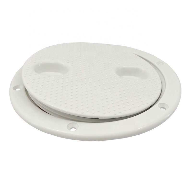 Boat Round Non 6" Slip Inspection Hatch with Detachable Cover White Deck Cover Marine Accessories
