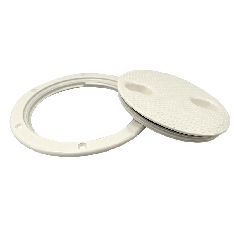 Boat Round Non 6" Slip Inspection Hatch with Detachable Cover White Deck Cover Marine Accessories