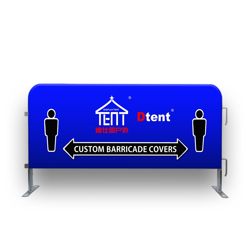 Custom Printed Double Sided Fabric Polyester Barrier Cover Crowd Control Barricade Jacket Barrier Mesh Covers for Event