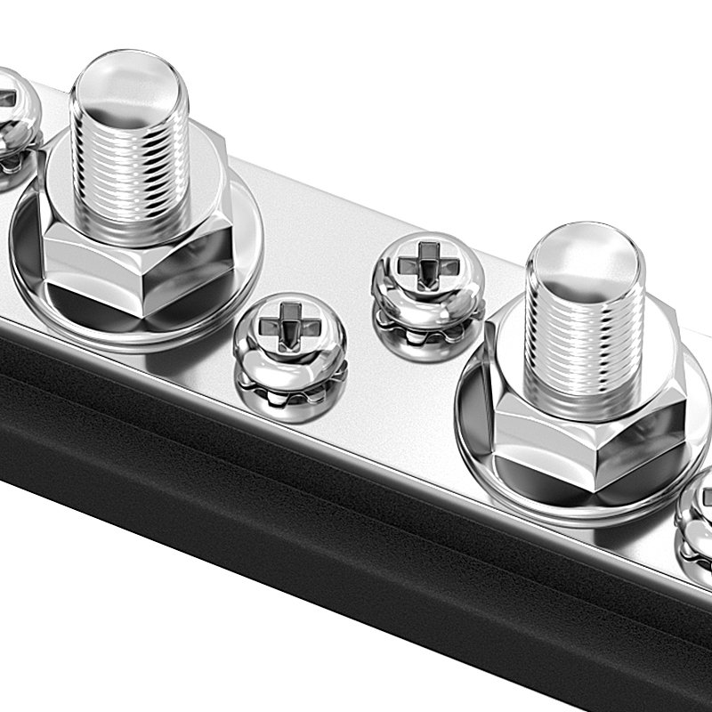 DC 150A 200A 250A 300A Tinned Copper Bus Bar Terminal Black Red Car Audio Fused Distribution Blocks with Cover for Marine Boat
