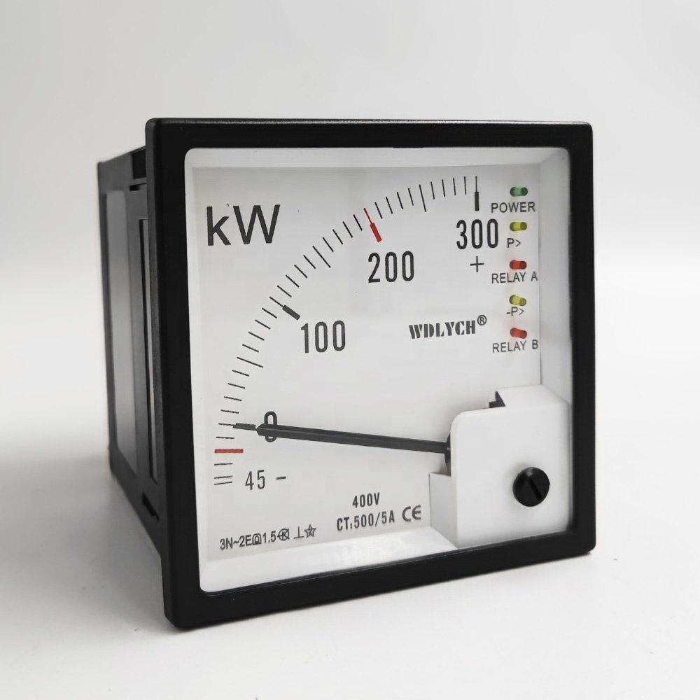 Analog Panel 96mm 300KW Overload and Reverse Power Relay Power KW Meter Indicator Marine Electrical Measuring Instrument Cost