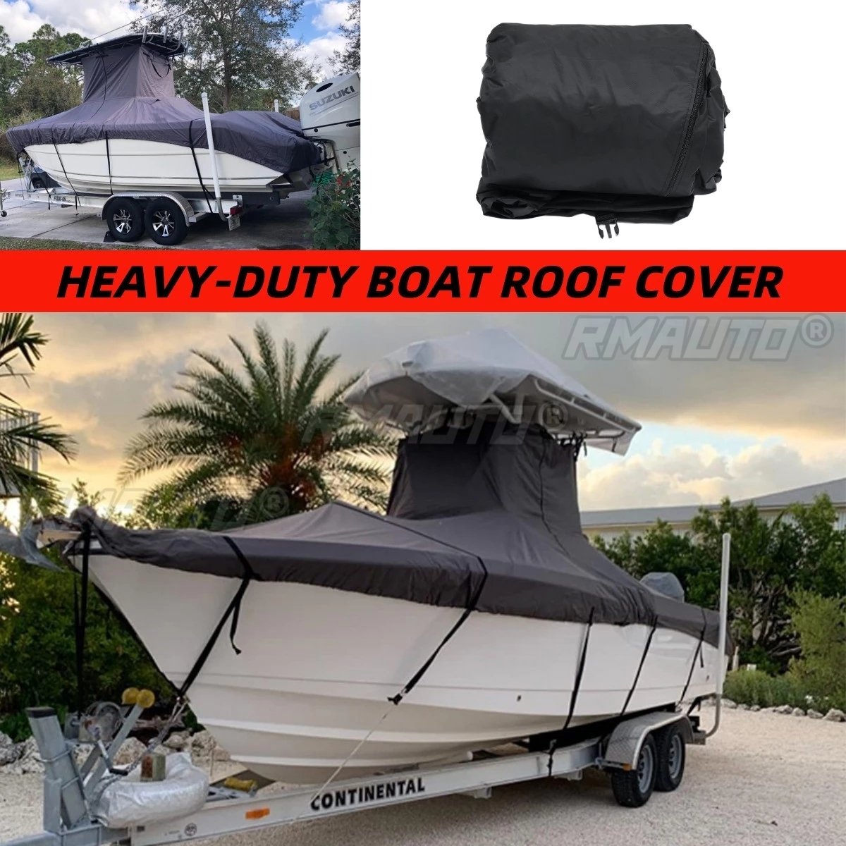 Heavy Duty 210D Waterproof Boat Cover Yacht Outdoor Protection Oxford Fabric Anti-smashing Durable and Tear Proof Cover
