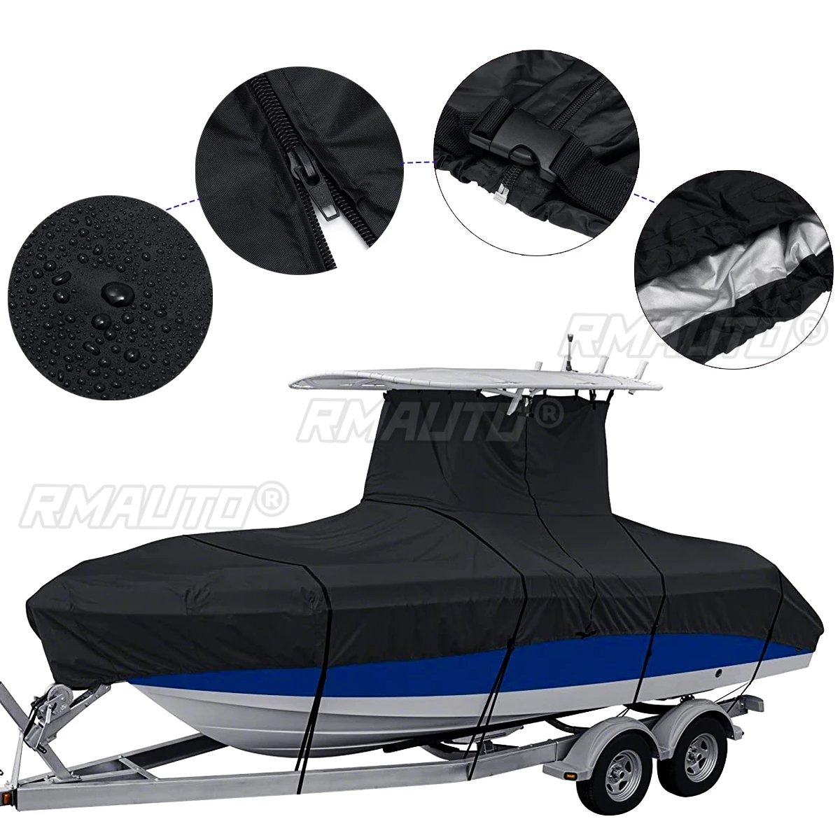 Heavy Duty 210D Waterproof Boat Cover Yacht Outdoor Protection Oxford Fabric Anti-smashing Durable and Tear Proof Cover