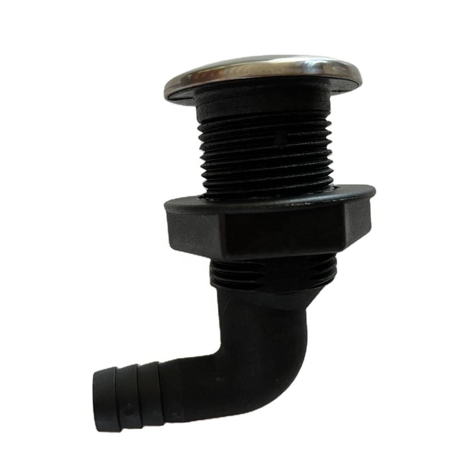 New Nylon Plastic through Hull with SS316 Trim Cover for Boat Marine Yacht Sail and RV Accessories
