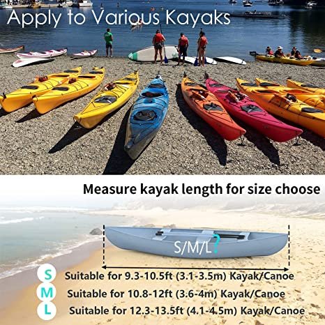 Marcan Kayak Cover Canoe Cover Fits 16-18 FT 210D Oxford Cloth Heavy Duty Waterproof Kayak Storage Cover Grey