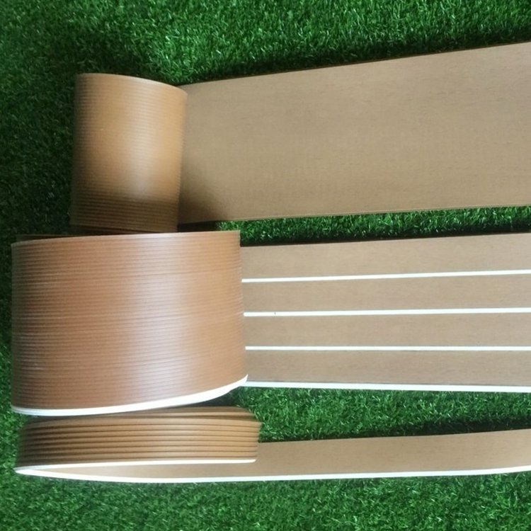 Wholesale Plastic Flooring Synthetic Teak Decking Used for Yacht Boat Deck Covering PVC Boat Decking