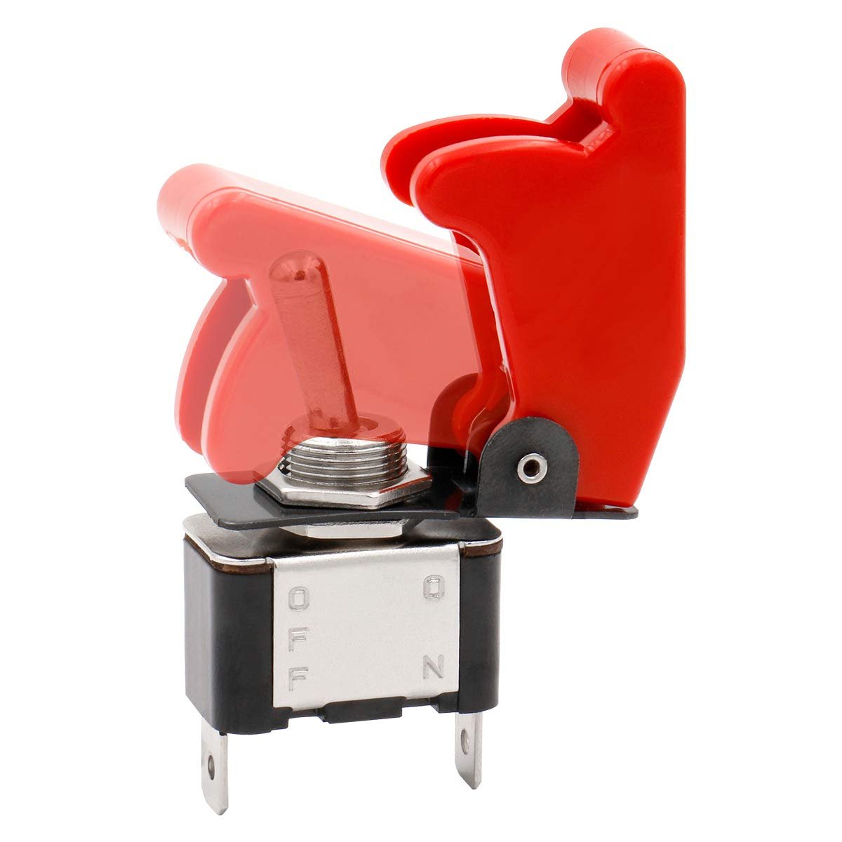 Red Cover 2 Pin Toggle Switch 12V On/off Toggle Switch for Automotive Cars Trucks Boats Racing Cars