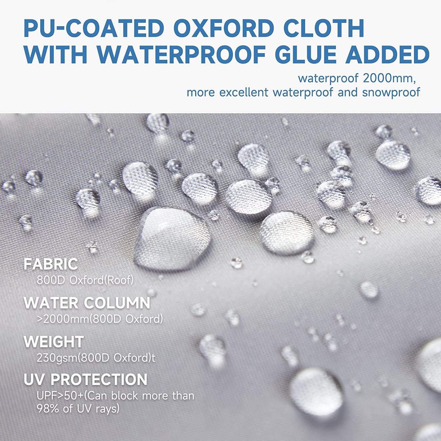 Upgraded Waterproof Pontoon Boat Cover 800D Trailerable with PU Coating Oxford Material (19FT-21FT)
