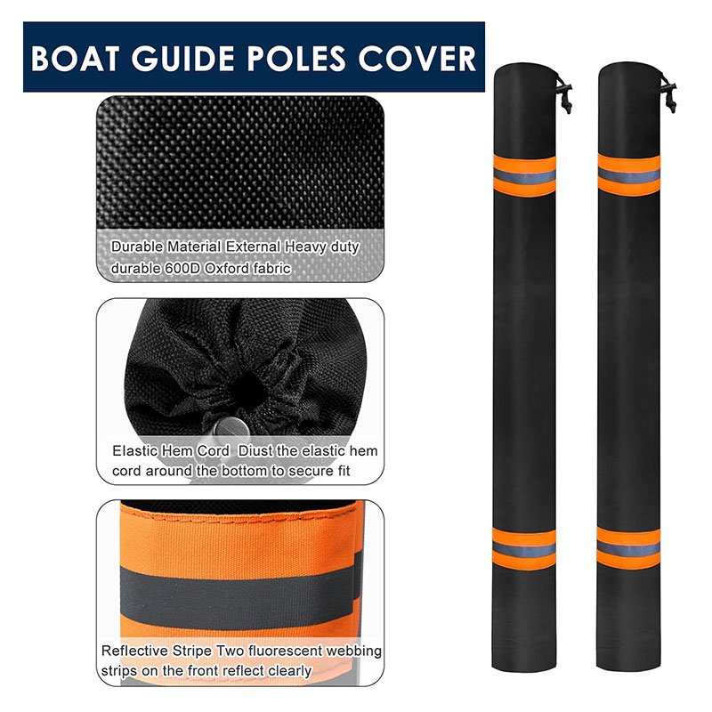 Hot Sale Dustproof Boat Trailer Guide Protective Cover 600D Oxford Cloth Foam Boat Trailer Guide Pole Pad with Reflective Strips