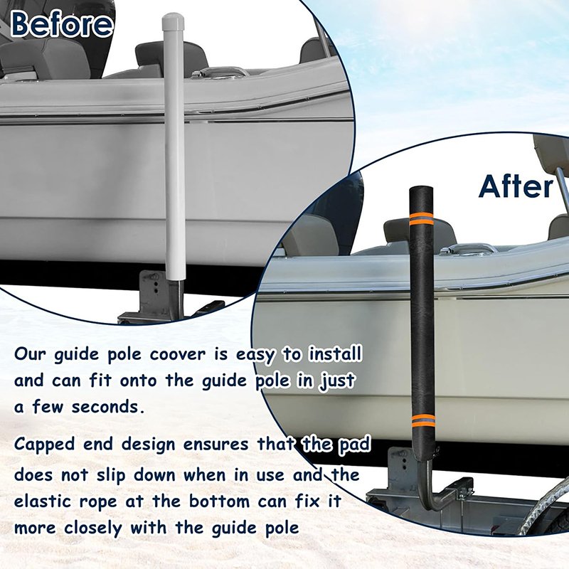 Hot Sale Dustproof Boat Trailer Guide Protective Cover 600D Oxford Cloth Foam Boat Trailer Guide Pole Pad with Reflective Strips