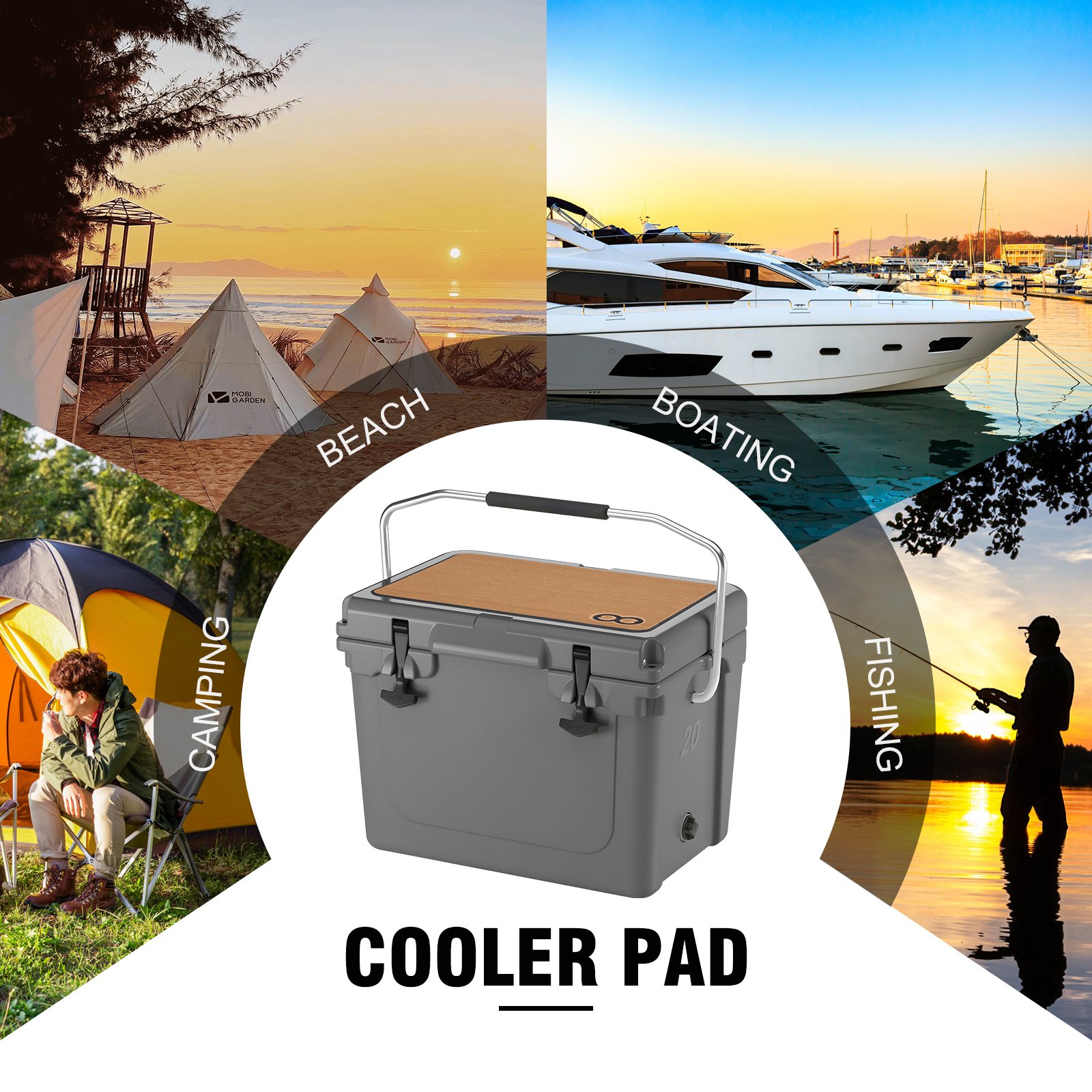Woowave Wholesale Factory Price OEM Size Texture Color Marine EVA Foam Mat Fishing Cooler Decking Cooler Box for YETI RTIC 20