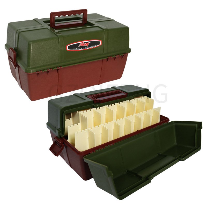 Neatly Stored Portable Double Open Box Cover Fishing Accessories Large Storage Apace Capacity Portable Fishing Tackle Boxes