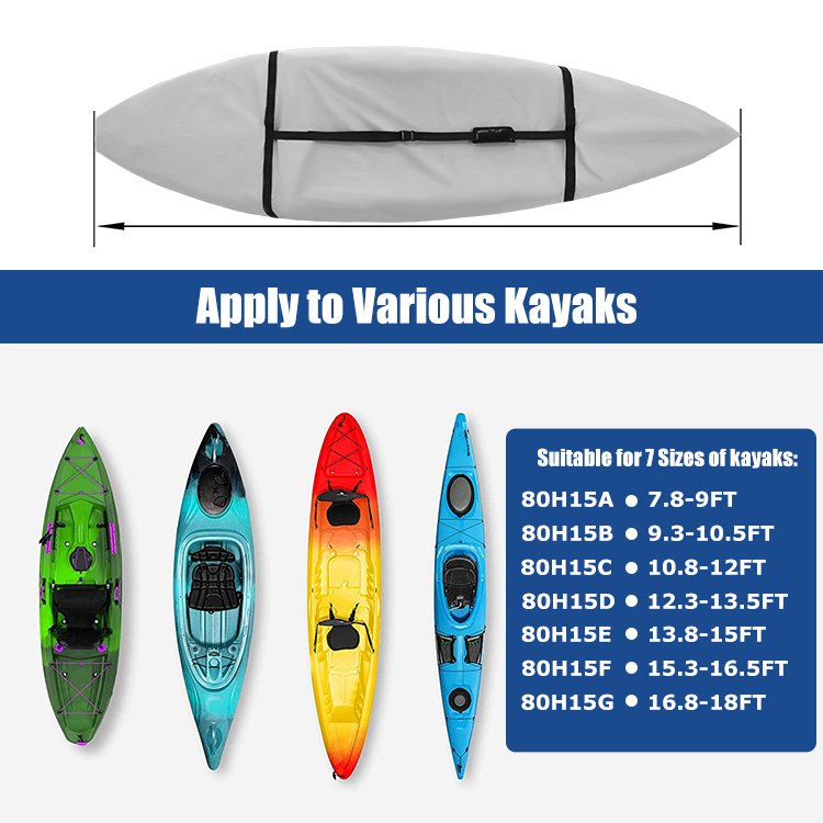 HOMFUL 600D Strap Design Waterproof Kayak Cover Breathable Canoe Kayak Boat Cover