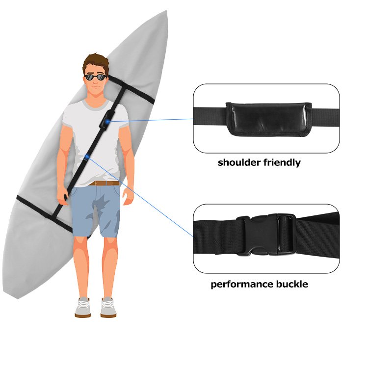 HOMFUL 600D Strap Design Waterproof Kayak Cover Breathable Canoe Kayak Boat Cover