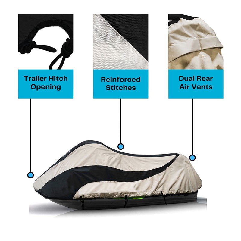 Heavy Duty Trailerable Watercraft Jetski Jet Ski Cover Fits Personal Watercrafts