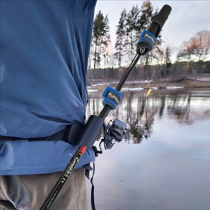 Pullther Fishing Rod Safe Elasticity Magic Tape Protective Sleeve Luya Fishing Rod with Tip Cover Straps Reusable Protector Case