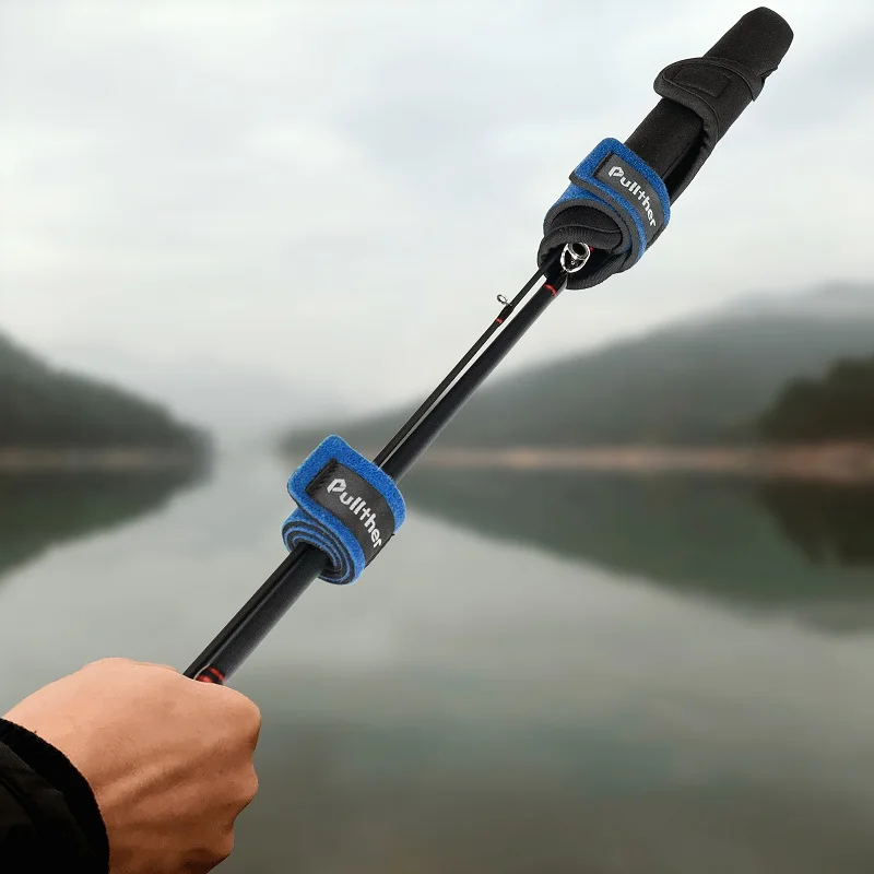 Pullther Fishing Rod Safe Elasticity Magic Tape Protective Sleeve Luya Fishing Rod with Tip Cover Straps Reusable Protector Case