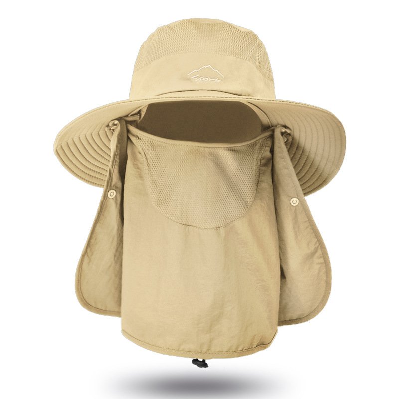 Sun Cap With Removable Face Neck Cover Flap Wide Brim Fishing Hat Summer Outdoor Sun Protection Fishing Cap for Man and Women