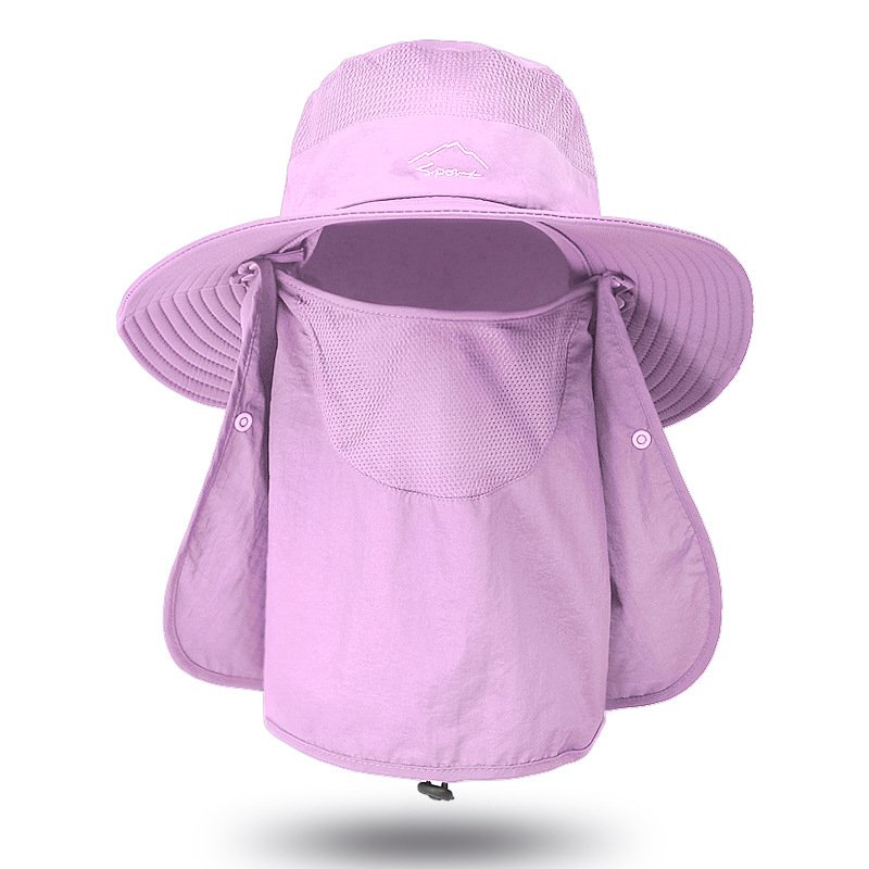 Sun Cap With Removable Face Neck Cover Flap Wide Brim Fishing Hat Summer Outdoor Sun Protection Fishing Cap for Man and Women