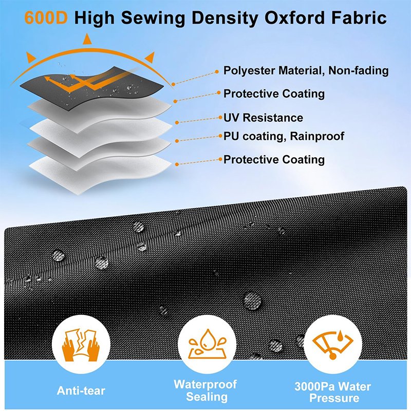 Waterproof UV-Proof V-Type Yacht Cover 600D Oxford Polyester With PVC Boat Cover