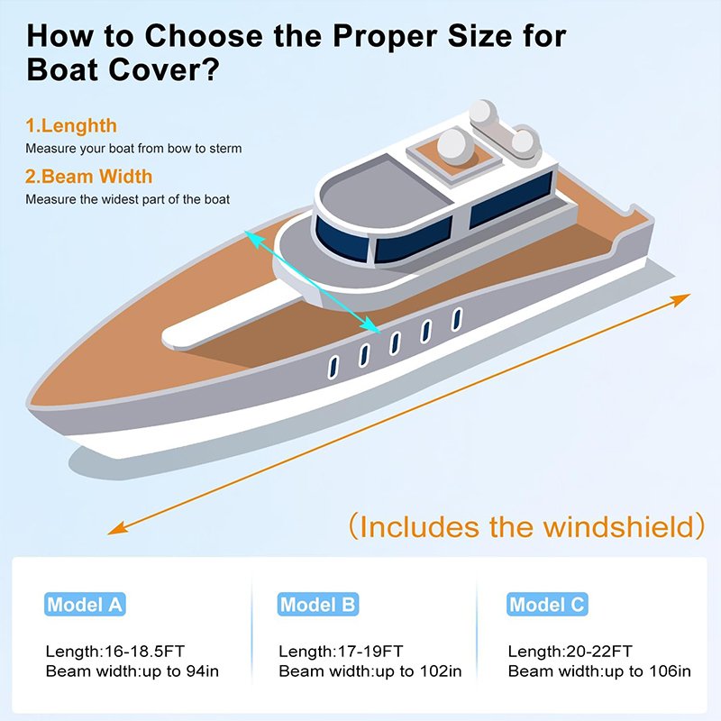 Waterproof UV-Proof V-Type Yacht Cover 600D Oxford Polyester With PVC Boat Cover