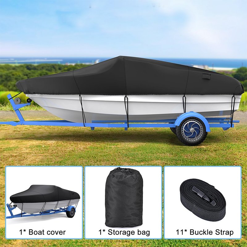 Waterproof UV-Proof V-Type Yacht Cover 600D Oxford Polyester With PVC Boat Cover